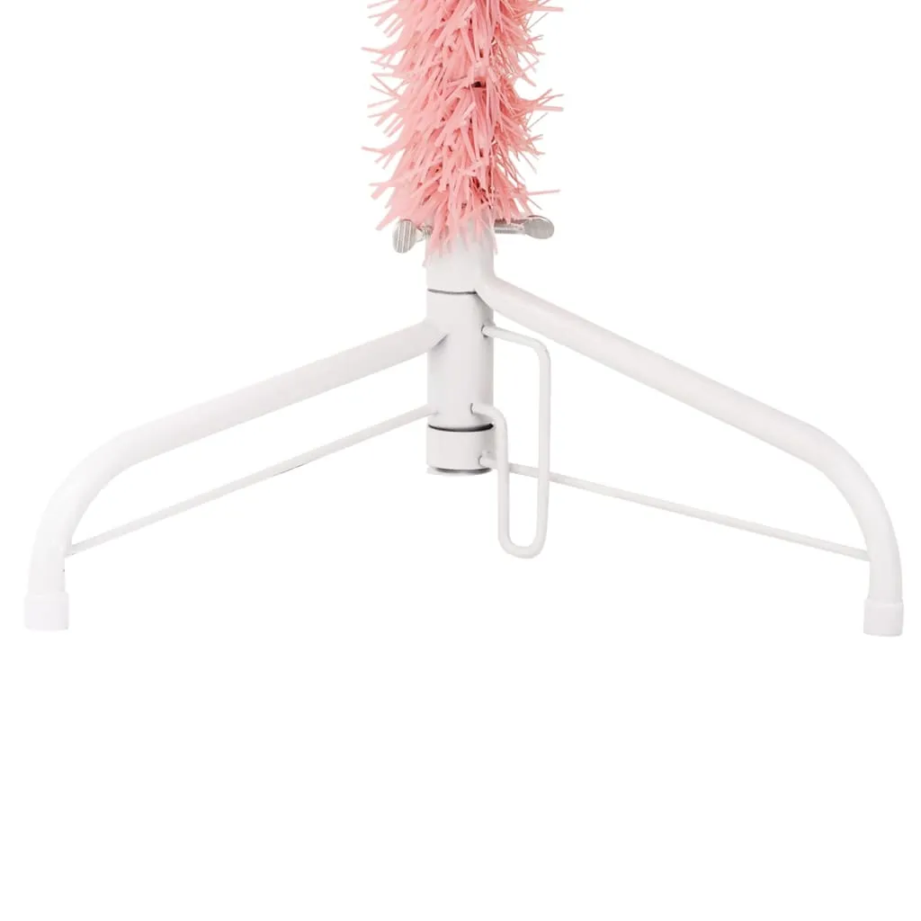 VidaXL Künstlicher Halb-Weihnachtsbaum Mit Ständer Schlank Rosa 120 Cm – Bild 8