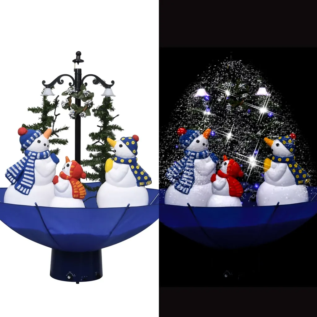 VidaXL Weihnachtsbaum Mit Schnee Und Schirm-Fuß Blau 75 Cm PVC – Bild 2