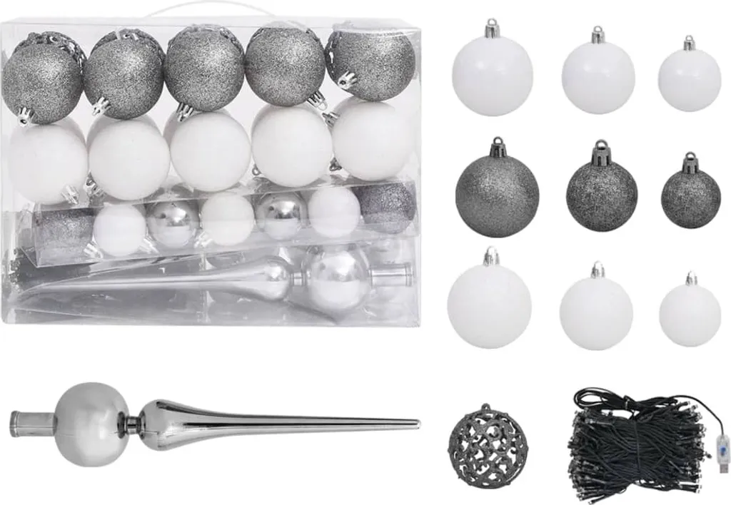 VidaXL Schlanker Weihnachtsbaum Mit LEDs & Kugeln Rosa 120 Cm â Bild 6