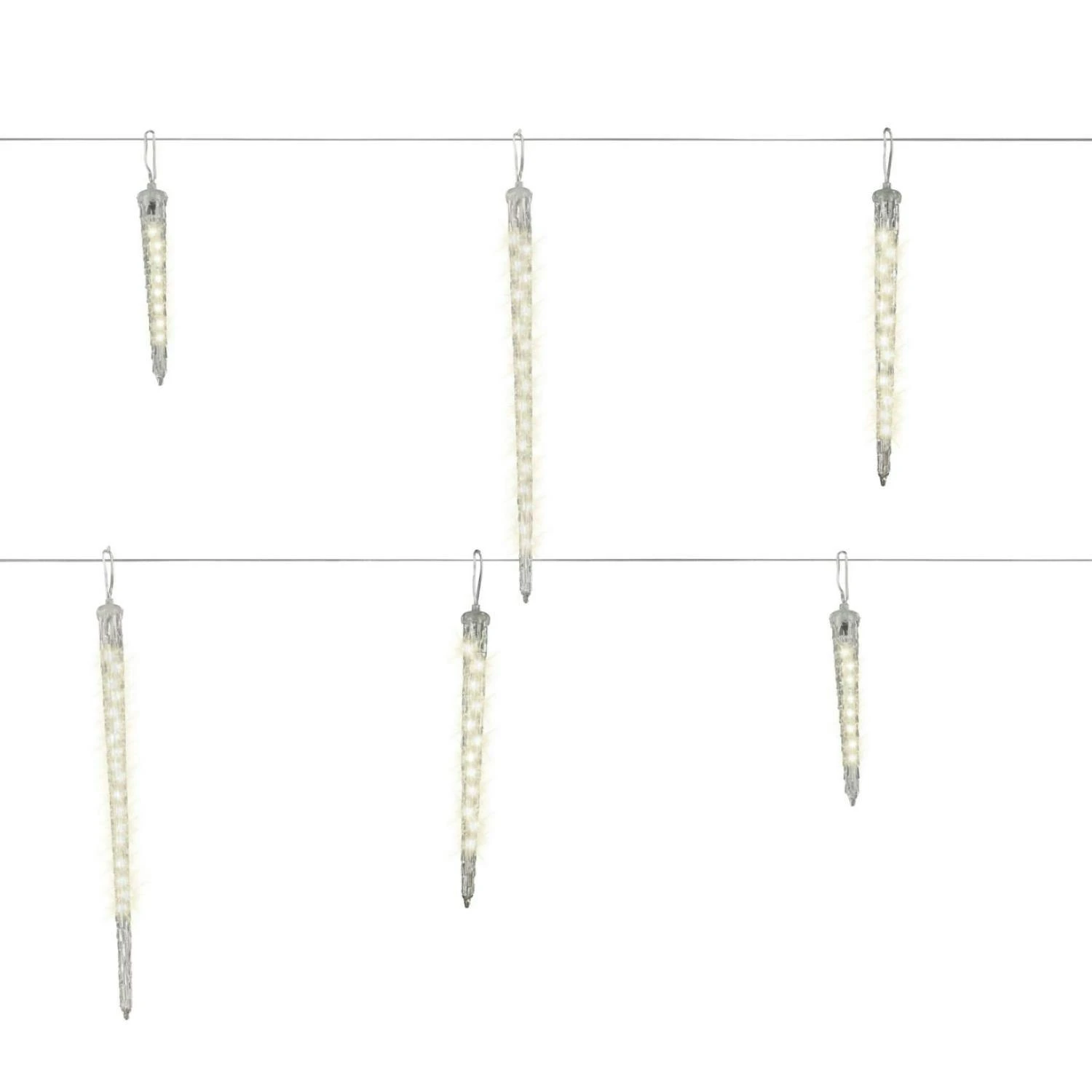 LED Lichterkette 6 Eiszapfen Schneefalleffekt Snowfall Weihnachtsdeko Für Außen – Bild 2