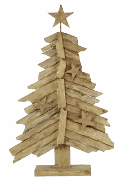 Tarrington House Weihnachtsbaum, Holz, 84 Cm Hoch, Mit Sockel, Braun
