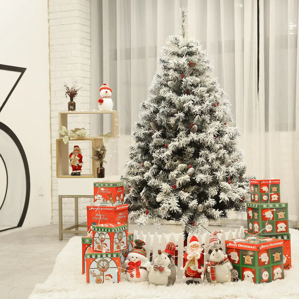 SVITA Künstlicher Weihnachtsbaum Tannenbaum Deko Christbaum Kunstbaum PVC 150 Cm Weiß – Bild 6