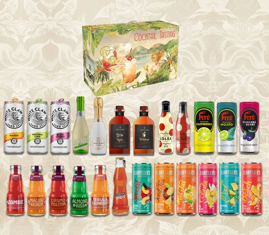 Cocktail Adventskalender - 24x Verschiedene Ready To Drink Getränke Im Geschenk Probierset Pina Colada Mai Tai Caipirinha Lolea Mojito Old Fashion White Claw Und Mehr – Bild 3