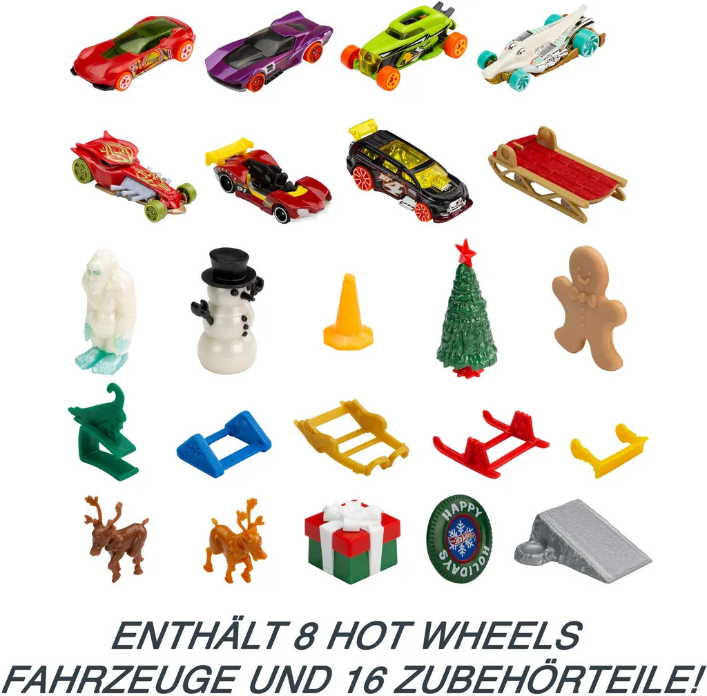 Hot Wheels Kinder-Adventskalender 2022 Inkl. 8 Spielzeug-Autos In 1:64 – Bild 3