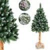 Weihnachtsbaum Diamant Kiefer Auf Naturstamm Mit Zapfen Dichter Christbaum 180cm