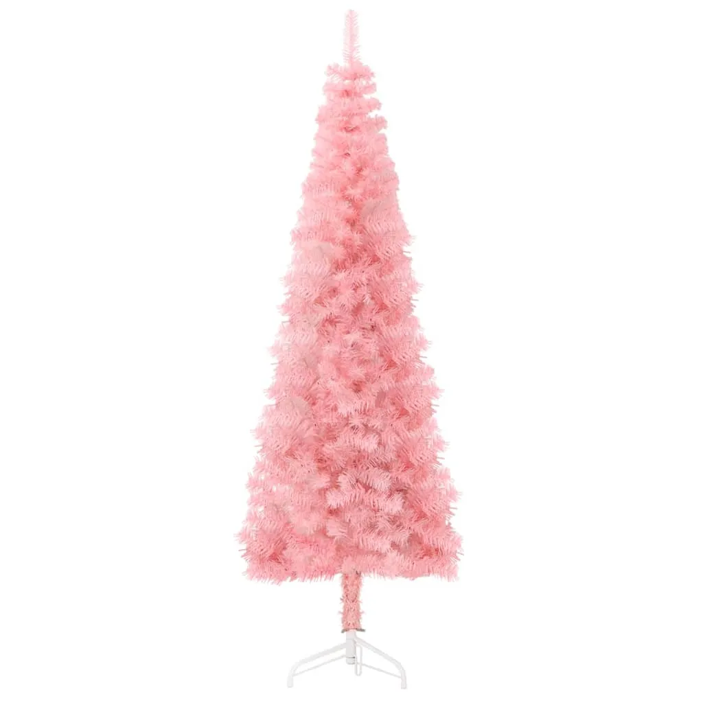VidaXL Künstlicher Halb-Weihnachtsbaum Mit Ständer Schlank Rosa 120 Cm – Bild 4