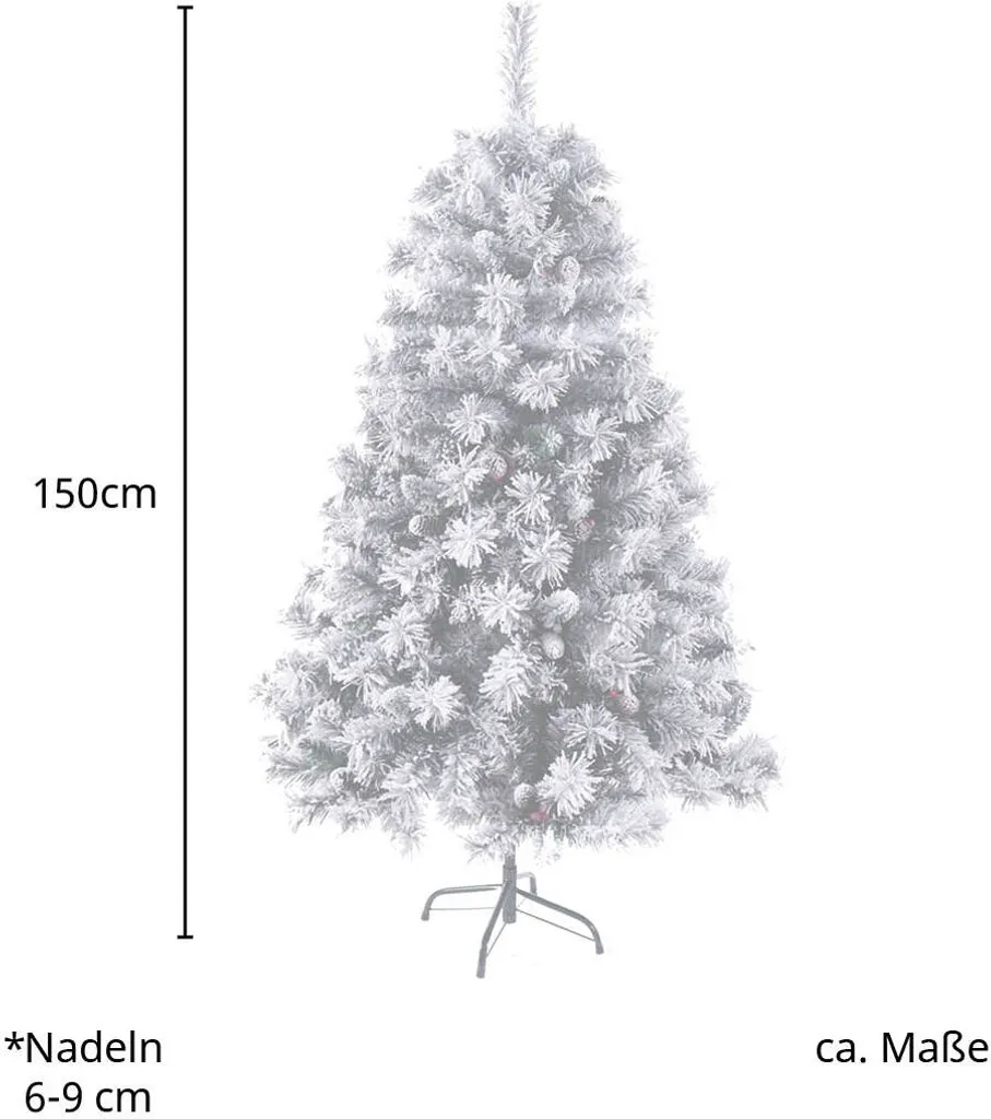 SVITA Künstlicher Weihnachtsbaum Tannenbaum Deko Christbaum Kunstbaum PVC 150 Cm Weiß – Bild 7
