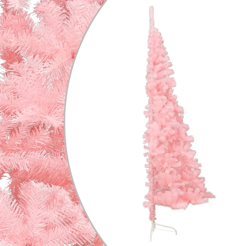 VidaXL Künstlicher Halb-Weihnachtsbaum Mit Ständer Rosa 150 Cm PVC – Bild 3