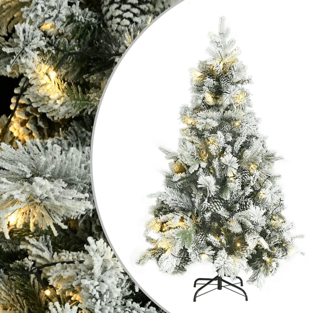 VidaXL Weihnachtsbaum Mit LEDs & Zapfen Beschneit 120 Cm PVC & PE