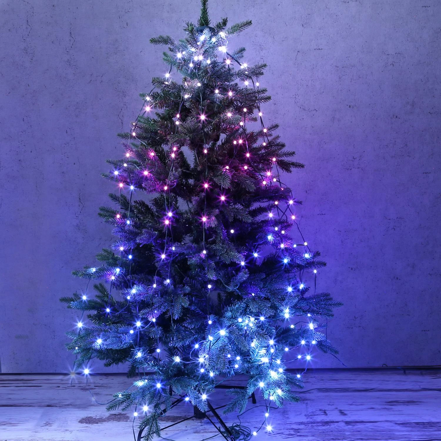 LED Baummantel Lichterkette 12 Stränge 252LED Bunt 13Funkt. Fernbedienung 2,1m – Bild 7