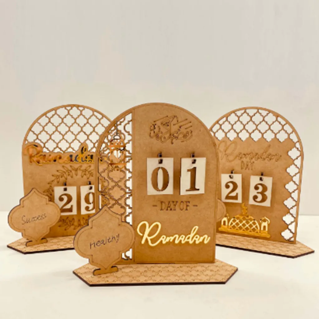 Ramadan Kalender Aus Holz Eid Countdown Kalender Mit Den Zahlen 0-9 Kombiniert Werden, Eid Mubarak Kalender Adventskalender Dekoration - A – Bild 4