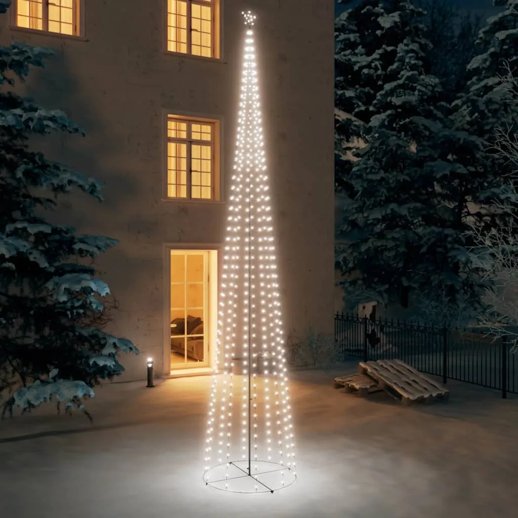 VidaXL Weihnachtsbaum-Dekoration Kegelform 752 LEDs 160x500cm Kaltweiß – Bild 2