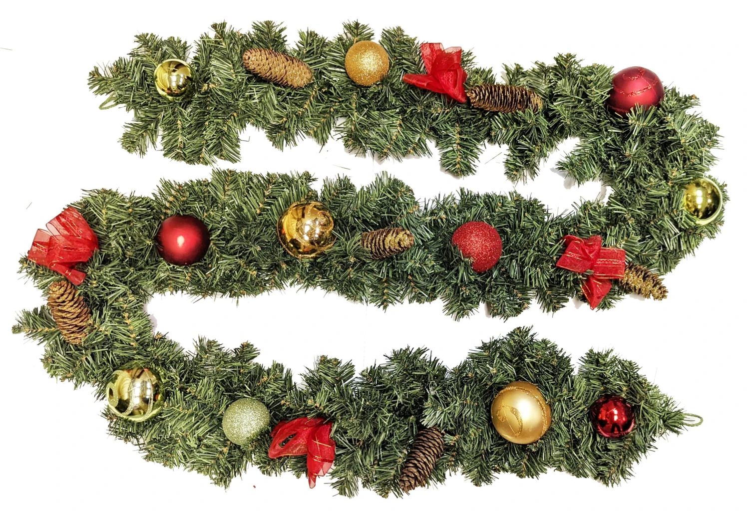 Tarrington House Girlande Frosted Wonderland, PVC, 2.7 M Lang, Dekoriert Mit Kugeln, Zapfen Und Schleifen – Bild 3