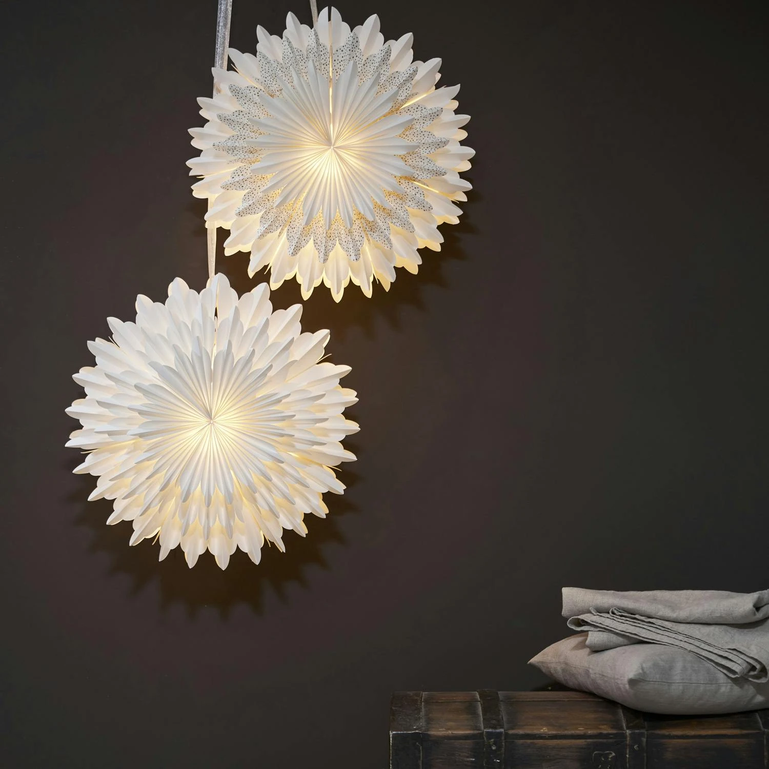 Papierstern Weihnachtsstern Faltstern D: 50cm Dekostern Fensterschmuck Weiß – Bild 6