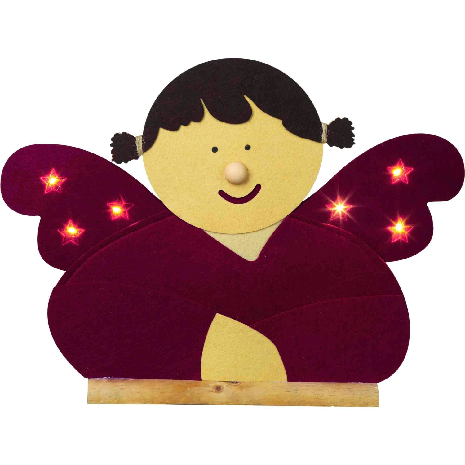 Wichtel LAURIN Dekofigur Filz Rote Biegbare Mütze Graue Sterne Weihnachten 81cm – Bild 6