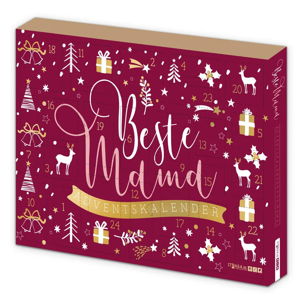 Itenga Adventskalender Beste Mama Rot Gold – Bild 2