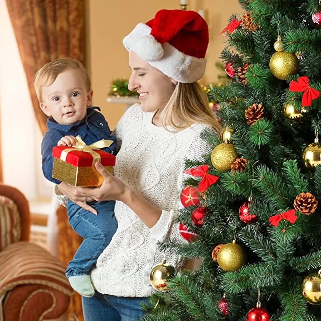 210 Cm Künstlicher Weihnachtsbaum, Partybaum Mit Klappbaren Zweigen Und Metallständer, 960 Zweigspitzen, Einfache Montage, Grün, Weihnachtsdekoration Für Büro Und Wohnzimmer – Bild 3