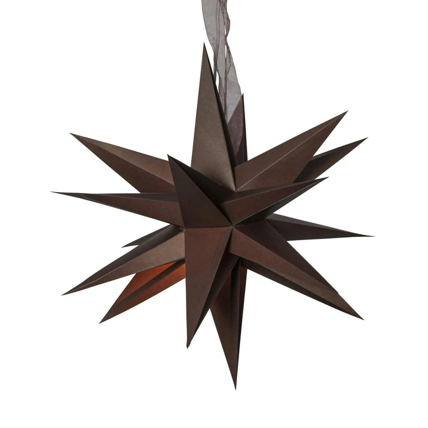 Papierstern December 3D Stern Mit Band Weihnachtsstern Faltstern D: 35cm Braun
