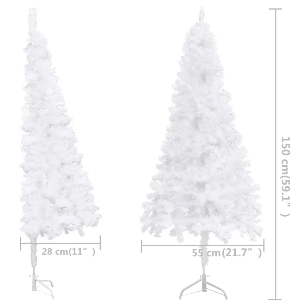 VidaXL Künstlicher Eck-Weihnachtsbaum Weiß 150 Cm PVC – Bild 8