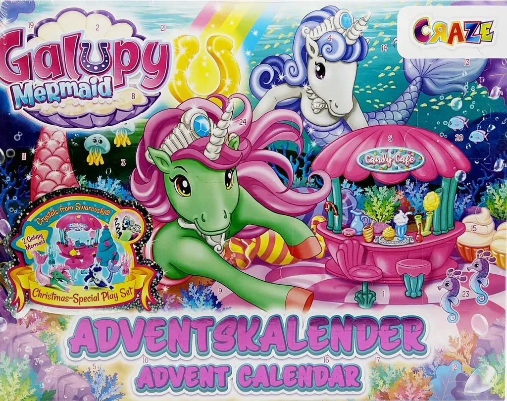 CRAZE Spielwaren Adventskalender Galupy Mermaid Adventskalender Zum Spielen Saison Adventskalender Blackoffer2022