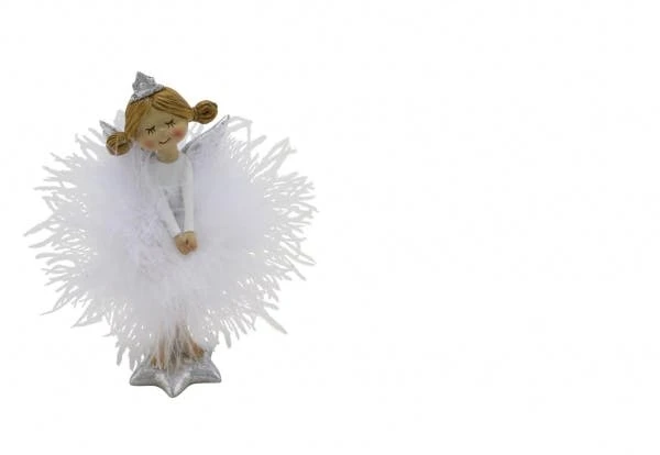 NEU Engelset, Mit Federn, Weiß / Silber, 2 Stück, 4,5 X 3 X 12 Cm, "Germany", Handgefertigt – Bild 4