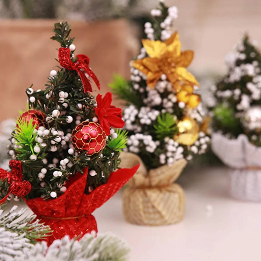 Mini Weihnachtsbaum Klein Künstlicher Tannenbaum, Weihnachten Dekoration Weihnachtsbaum, Baumschmuck Weihnachtskugeln Künstliche Weihnachtsbäume Weihnachts Desktop Dekoration 20CM – Bild 2