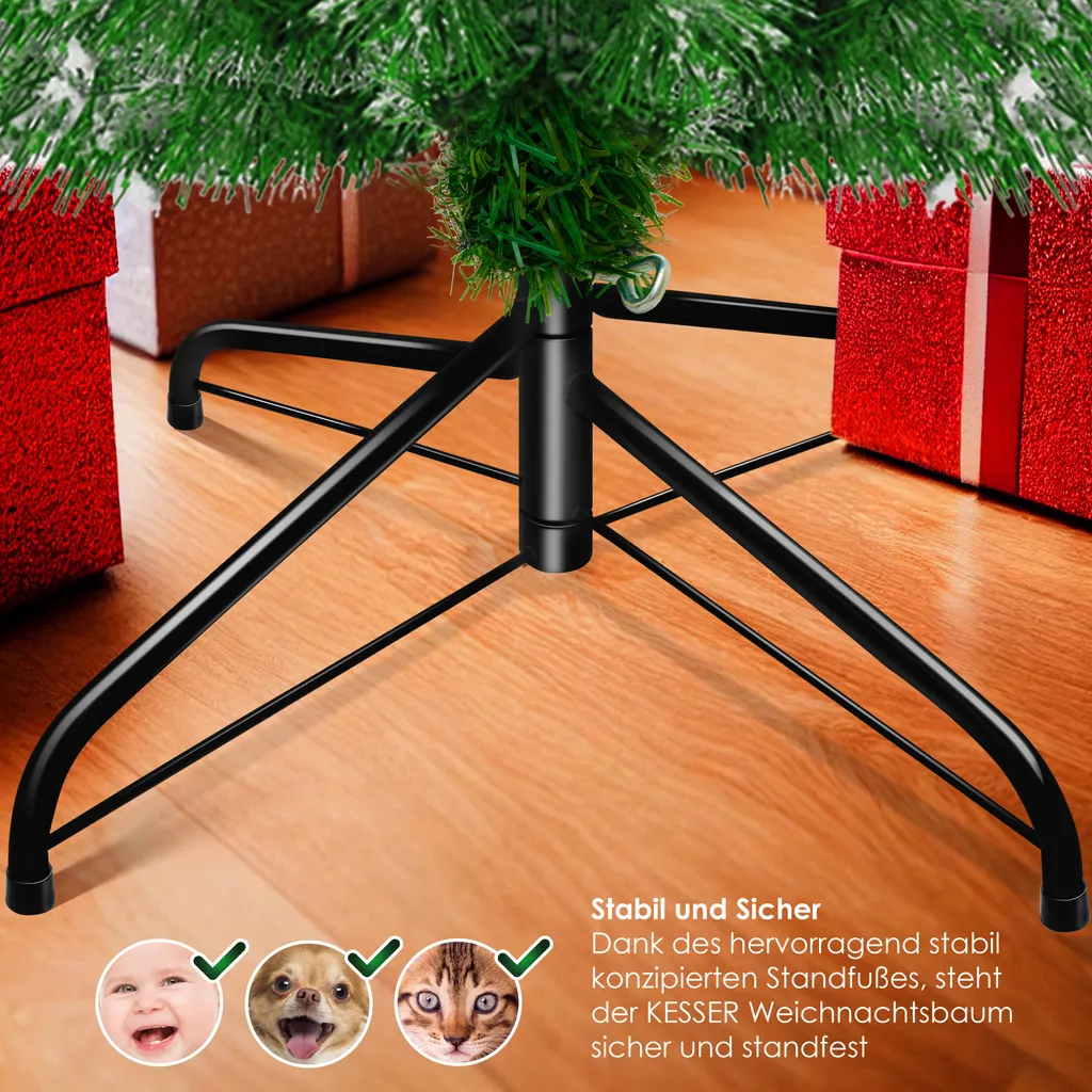 KESSER® Weihnachtsbaum Künstlich Tannenbaum Edeltanne Spritzguss PE, Größe:180cm (Schnee) – Bild 5