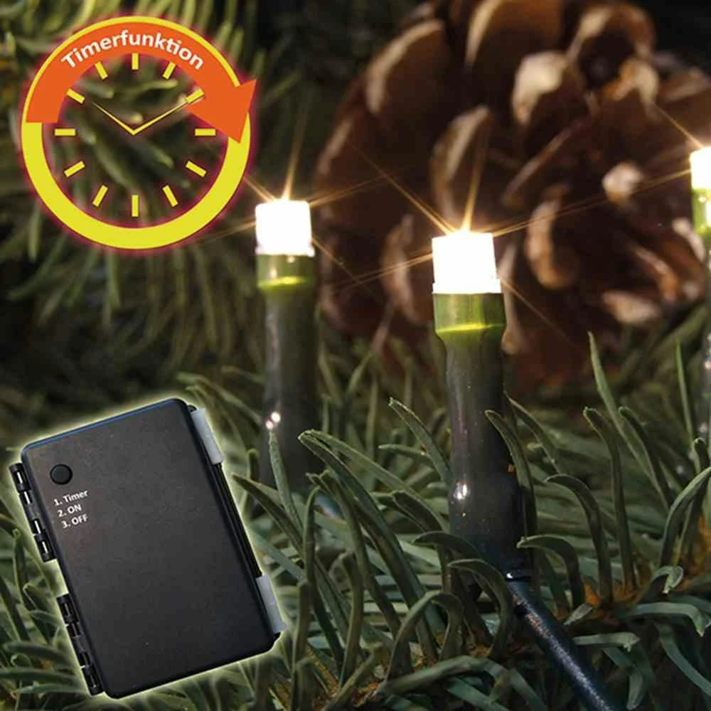 LED Lichterstern LIGHTY 12 Warmweiße LED Transparentes Kabel Batterie Timer – Bild 5