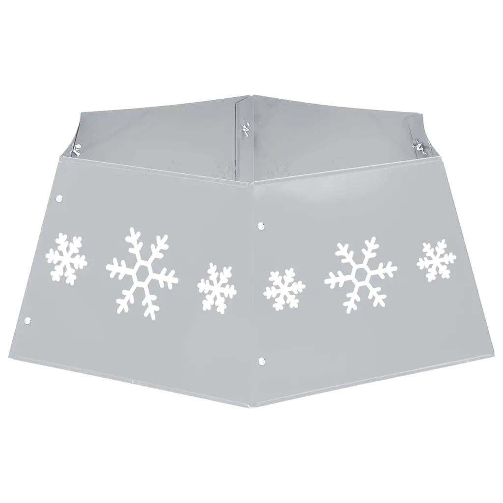 VidaXL Weihnachtsbaumrock Silbern Und Weiß Ø68x25 Cm – Bild 5