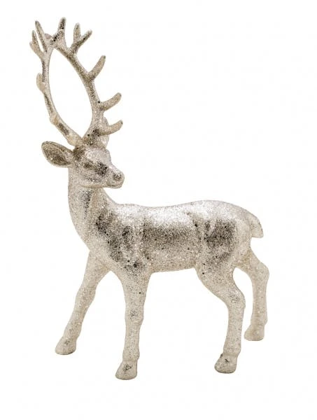 NEU Hirsch, Silber / Glitzer, 31,5 X 20 X 7 Cm, "Germany", Handgefertigt – Bild 2
