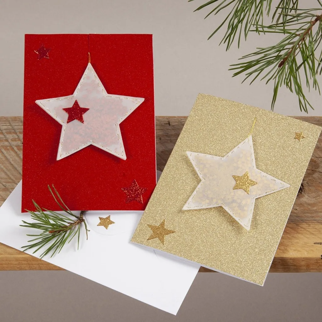 Creativ Company 110 Glitzer Sticker Sterne SILBER - Blatt 10 X 24 Cm - Deko Aufkleber Adventskalender DIY Weihnachten Geschenkaufkleber – Bild 2