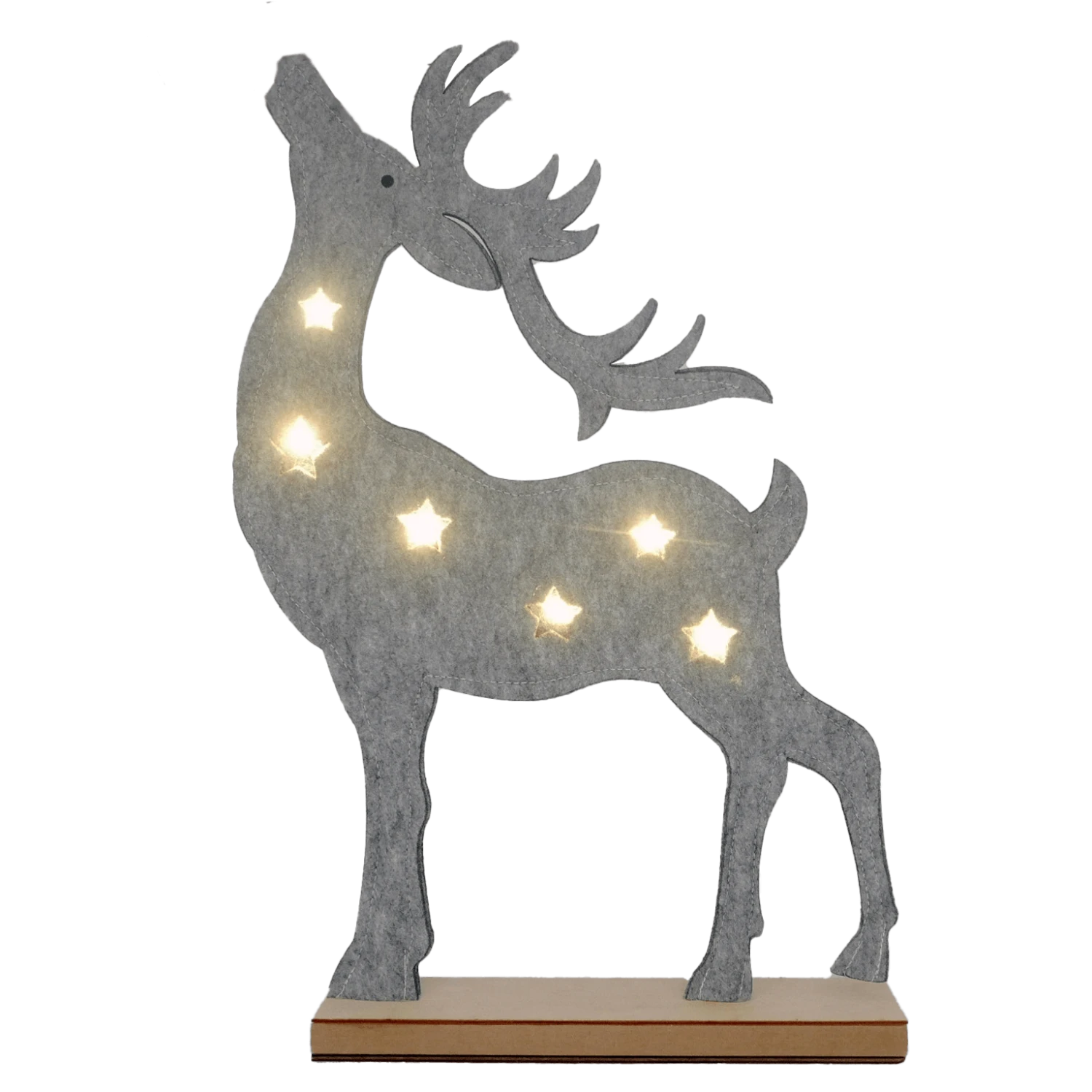 Wichtel LAURIN Dekofigur Filz Rote Biegbare Mütze Graue Sterne Weihnachten 81cm – Bild 7