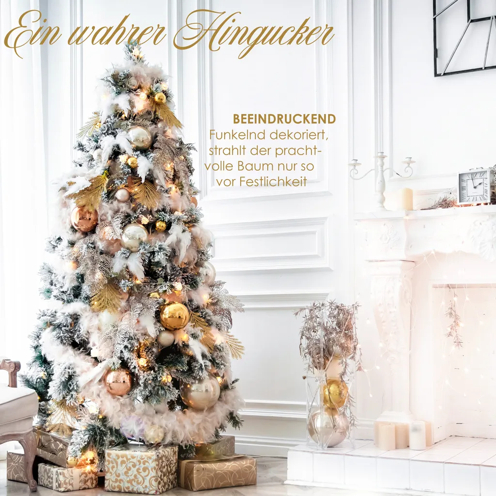KESSER® Weihnachtsbaum Künstlich , Tannenbaum , Farbe:Schnee, Größe:210cm – Bild 5