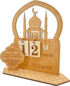 Ramadan Countdown Kalender Eid Mubarak Adventskalender Ornament Holz Ramadan Kalender Muslimische Party Dekoration Eid Al-Adha Ornament