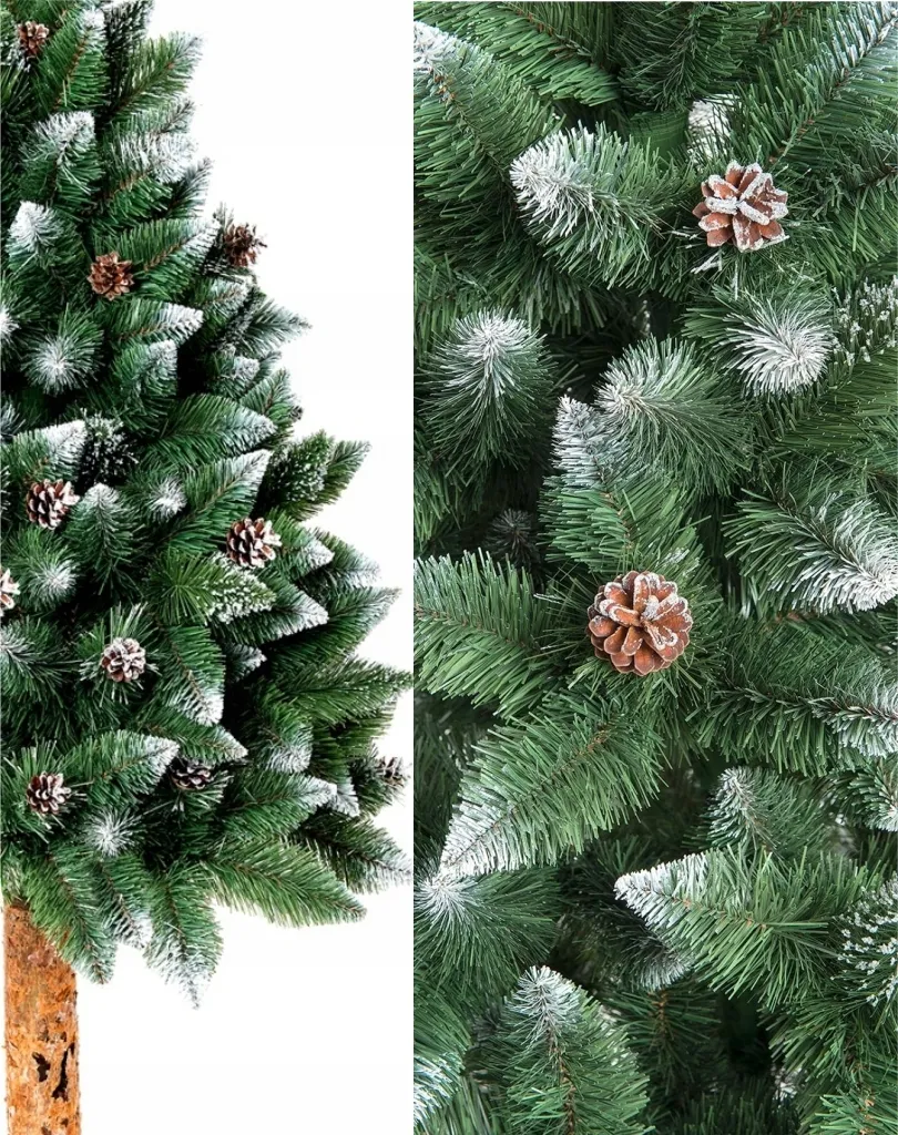 Weihnachtsbaum Diamant Kiefer Auf Naturstamm Mit Zapfen Dichter Christbaum 180cm – Bild 4