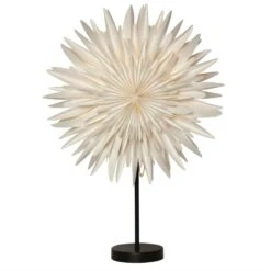 Papierstern Weihnachtsstern Leuchtstern Inkl. E14 Fassung Kabel Fensterdeko Weiß