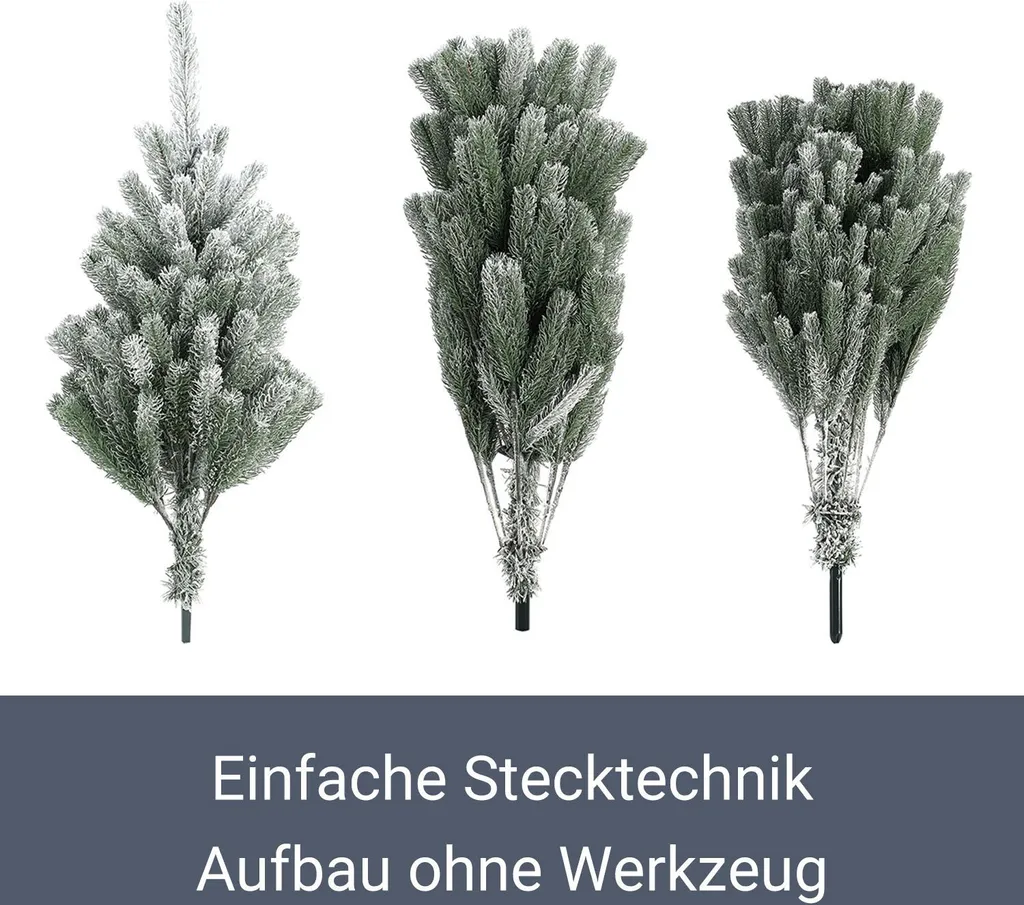 Juskys Künstlicher Weihnachtsbaum Talvi 180 Cm Mit Schnee & Metall Ständer, Naturgetreu, Einfacher Aufbau, Tannenbaum Christbaum Weihnachtsdeko Künstlich – Bild 6