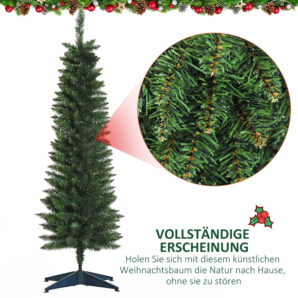 HOMCOM Weihnachtsbaum 1,5 M Christbaum Kunsttanne 294 Äste Zerlegbar PVC Grün ∅46 X 150 Cm – Bild 6