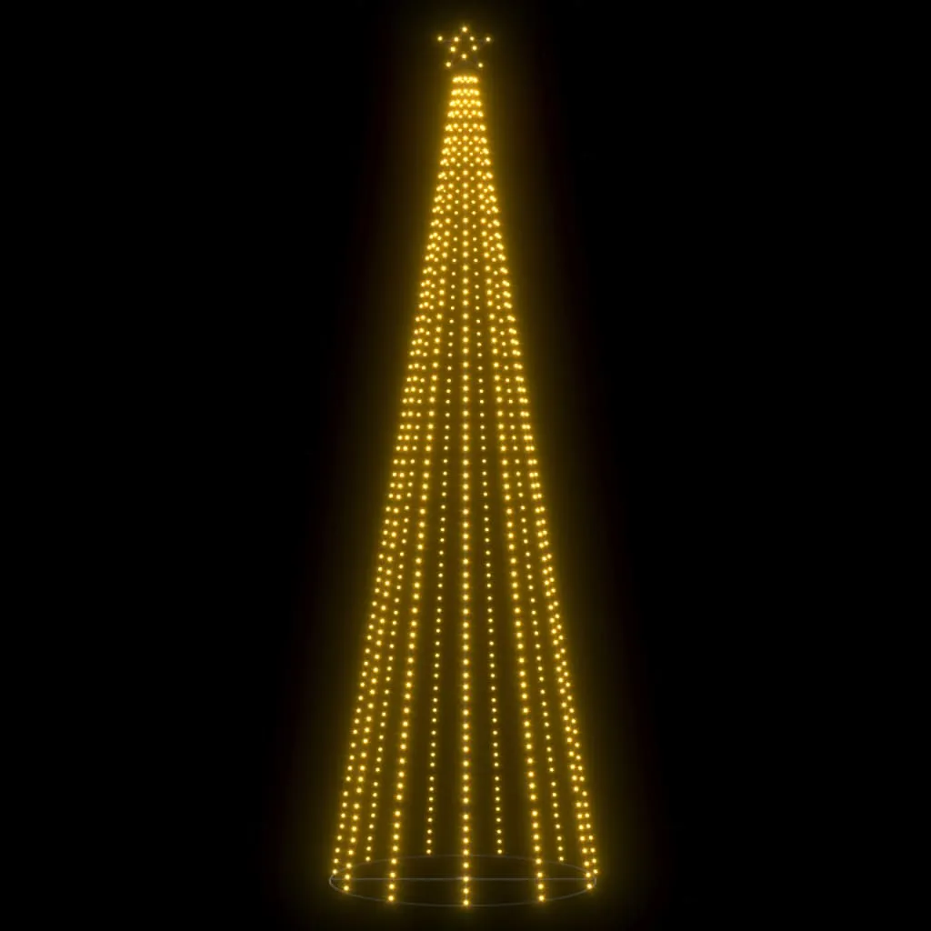 VidaXL Weihnachtsbaum Kegelform 752 Warmweiße LEDs Deko 160x500 Cm – Bild 4