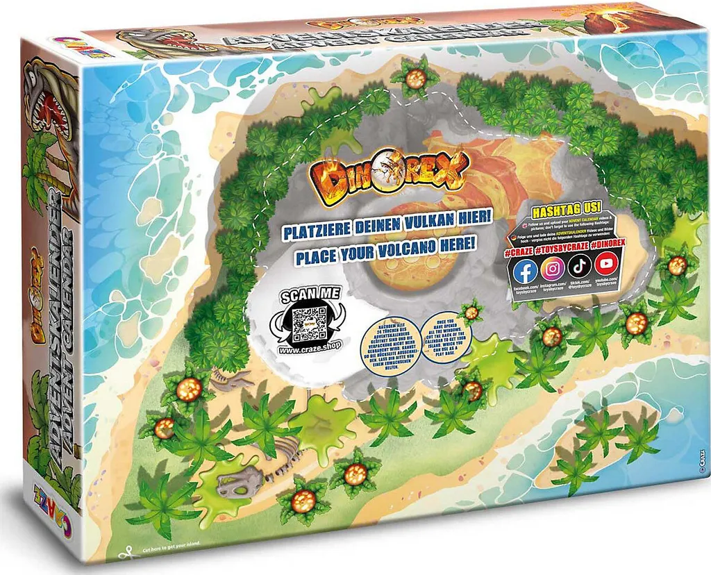 CRAZE Spielwaren Adventskalender Dino Playset Adventskalender Zum Spielen Saison Adventskalender Blackoffer2022 – Bild 2