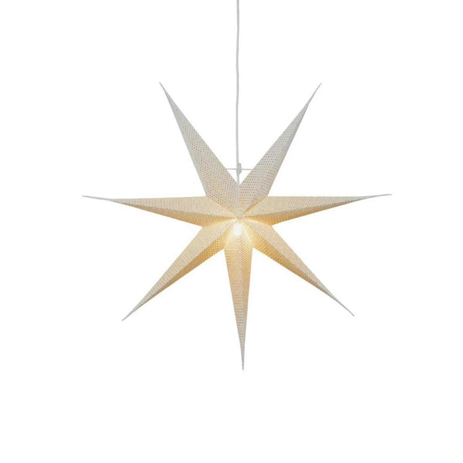 Papierstern Weihnachtsstern Romantic Stehend 7-zackig D: 35cm E14 Mit Kabel Weiß – Bild 5