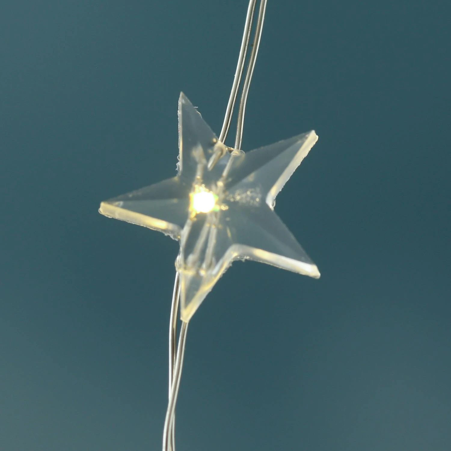 LED Lichterkette Sterne 60 LED 2,95m Dekolichterkette Silberdraht Weihnachten – Bild 6