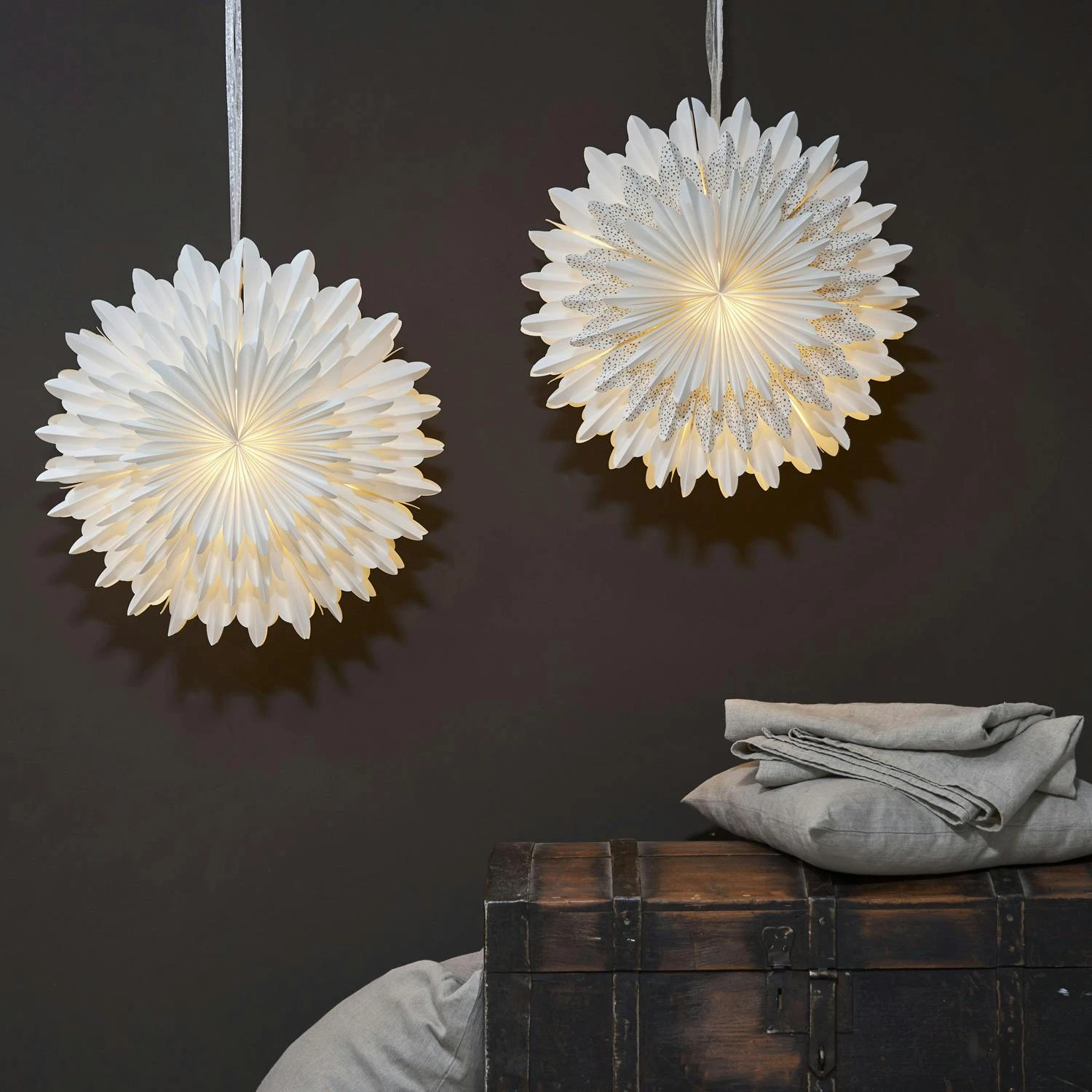 Papierstern Weihnachtsstern Faltstern D: 50cm Dekostern Fensterschmuck Weiß – Bild 7