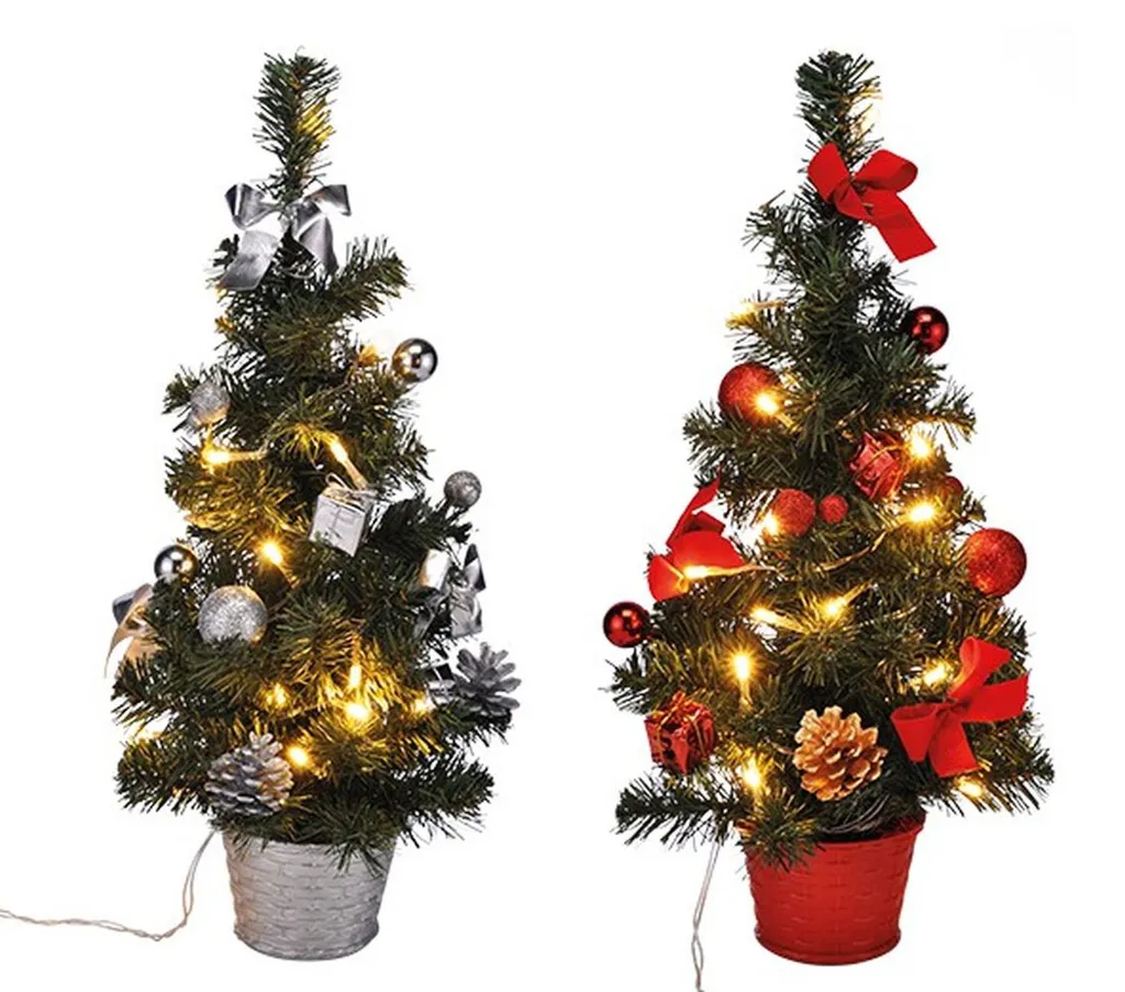 LED Weihnachtsbaum Künstlicher Tannenbaum Christbaum Tanne Deko Beleuchtet 45 Cm, Farbe:Rot – Bild 2