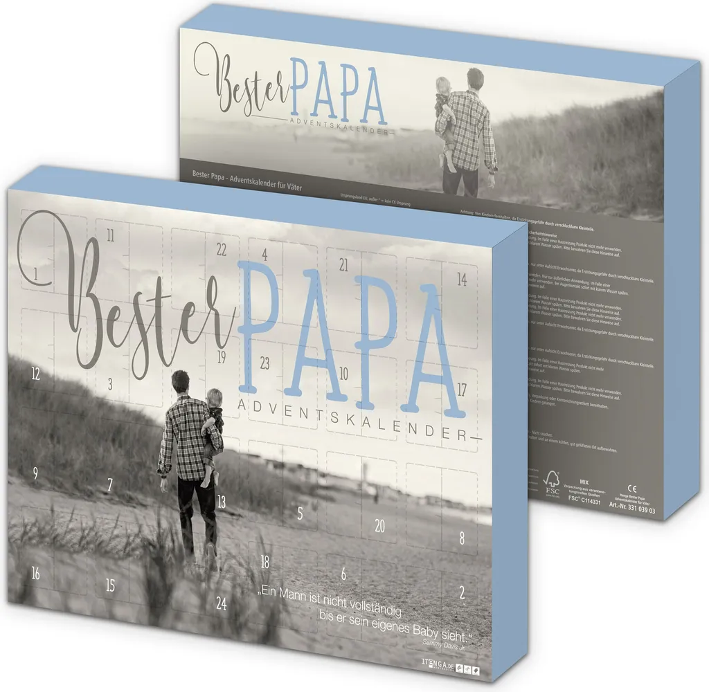 Itenga Adventskalender Gefüllt "Bester Papa"