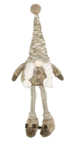 Tarrington House Kantenocker Wichtel, Stoff, 20 X 12 X 65 Cm, Stoffkleidung Und Körper, Schnurrbart, Braun