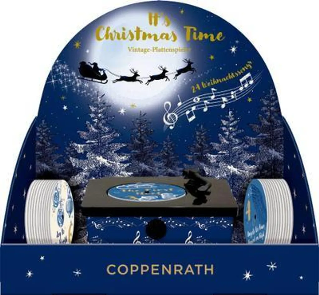 Sound-Adventskalender - It's Christmas Time: Vintage-Plattenspieler Mit 24 Weihnachtssongs
