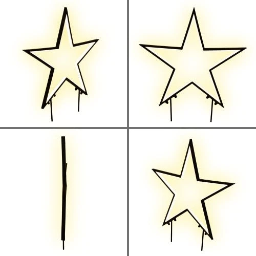 Raburg Outdoor Weihnachtsstern, 240 LEDs In WARMWEISS, Ca. 54 Cm Hoch, Mit Stabilen Bodenspießen, 5 M Stromkabel – Bild 2