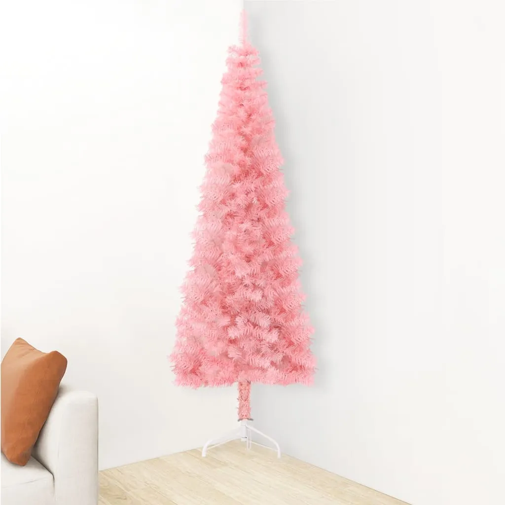 VidaXL Künstlicher Halb-Weihnachtsbaum Mit Ständer Schlank Rosa 120 Cm – Bild 3