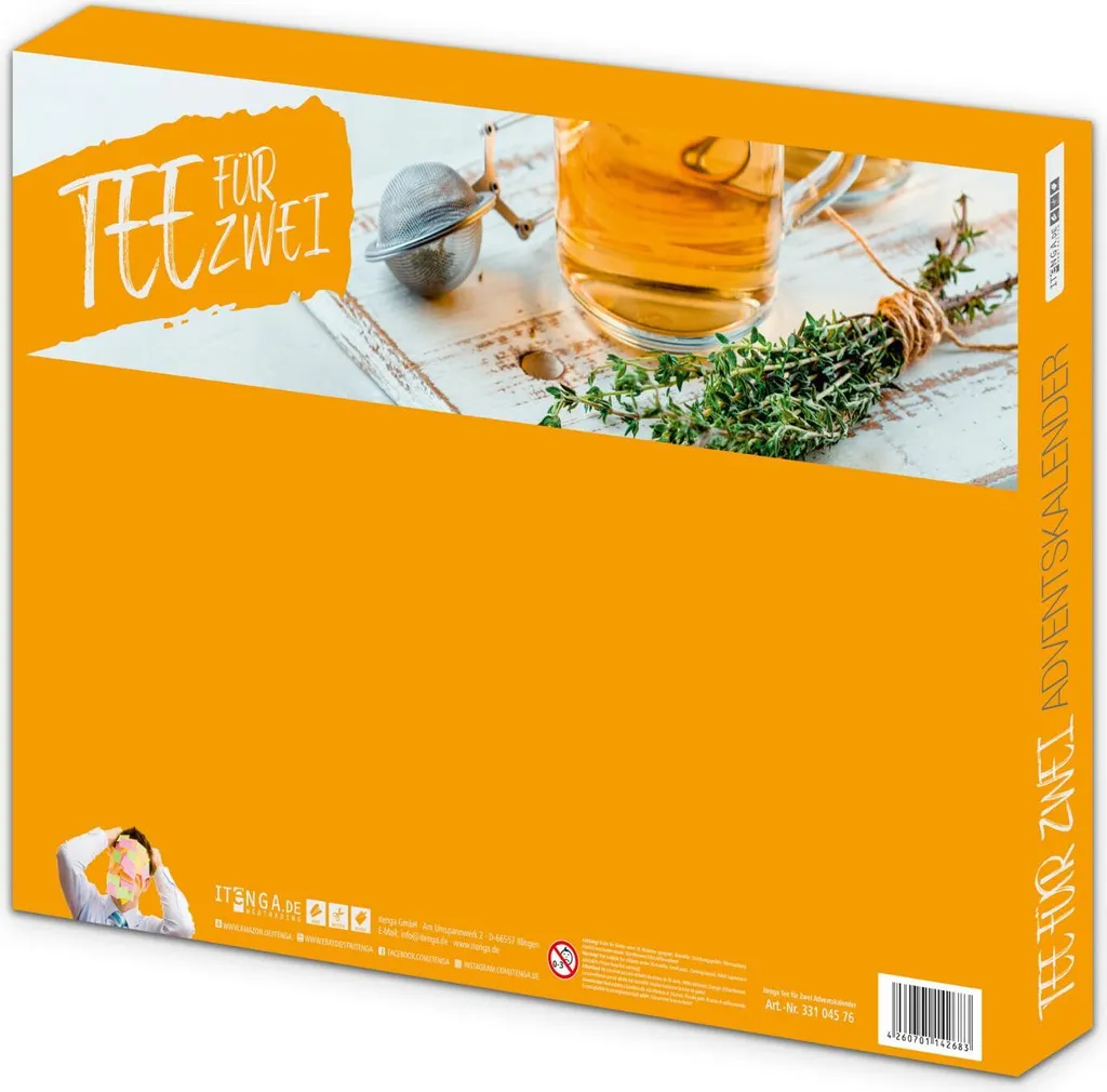 Itenga Adventskalender Gefüllt Tee Für Zwei - Teeadventskalender - 50x35x4,6cm – Bild 3